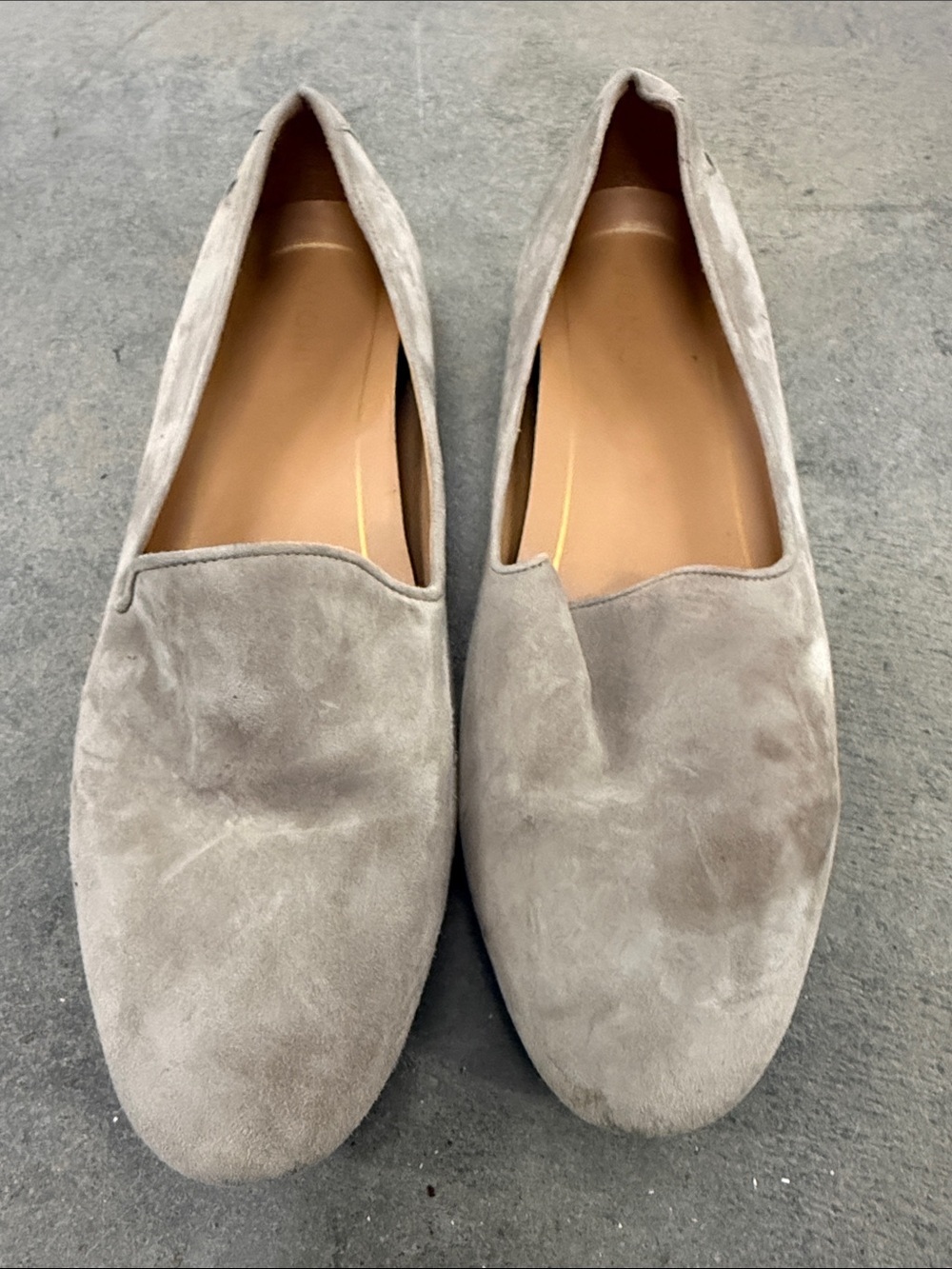 Vionic Women's Suede Slip-On Loafers in Light Gray